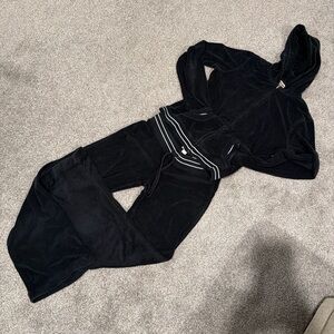 Express Black Velour Hoodie and Joggers Set